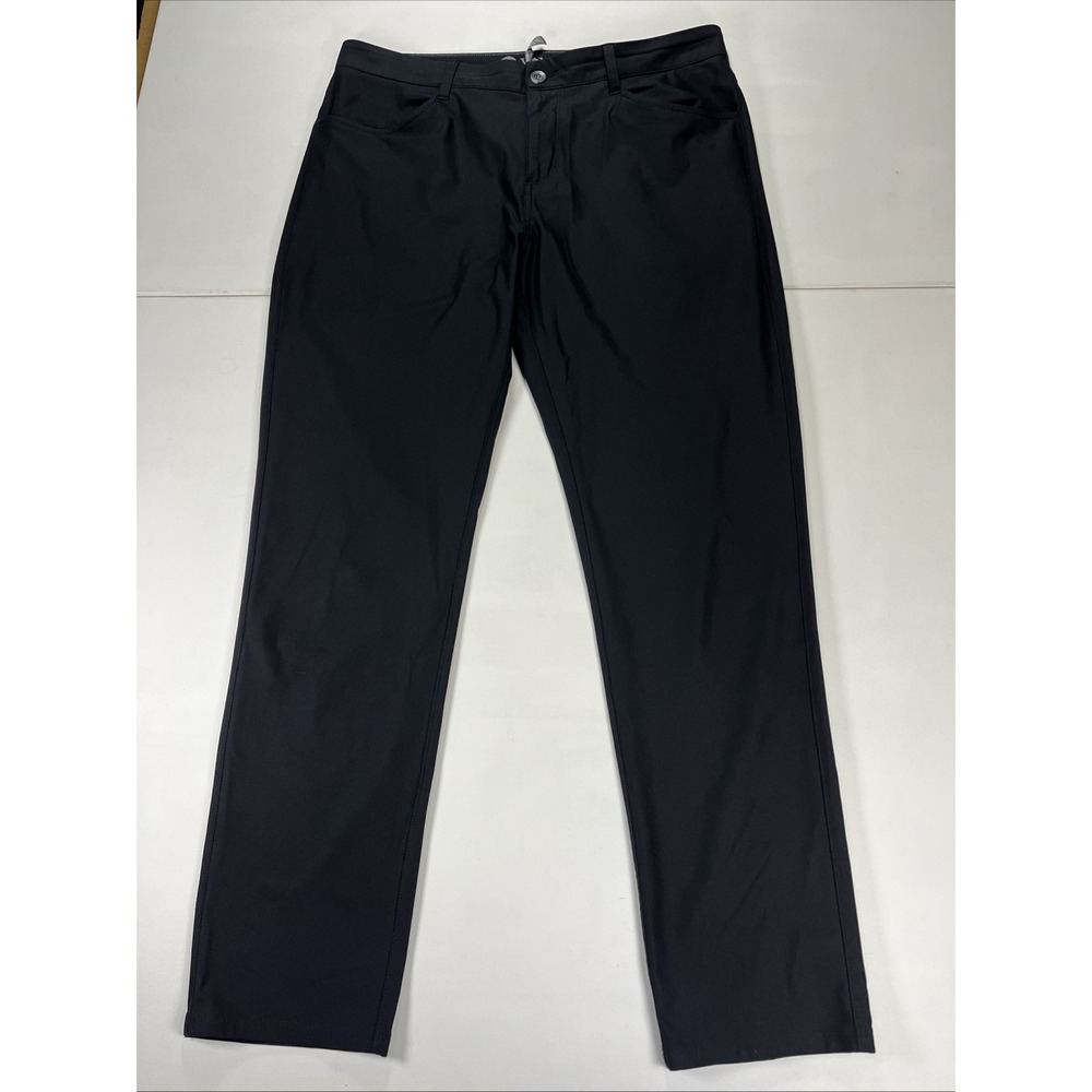 Vuori Meta Pants Mens 34x30 Black Performance Stretch Taper Pockets V430 EUC